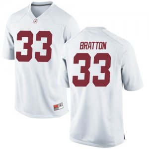 Men's Alabama Crimson Tide #33 Jackson Bratton White Replica NCAA College Football Jersey 2403SRRK0